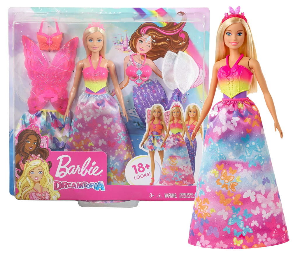 Zdjęcia - Lalka Mattel Barbie Dreamtopia, Baśniowe przebieranki, Syrena, 3w1 
