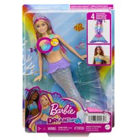 Barbie Dreamtopia Malibu Syrenka Migoczące światełka, Lalka z funkcją, Interaktywna, dla dzieci 3+ HDJ36