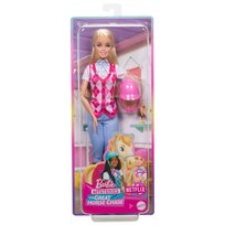 Barbie, Dżokejka Malibu Lalka filmowa w stroju jeździeckim, Zabawka dla dzieci 3+ HXJ38