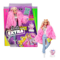 Barbie Extra, lalka Różowa puchata kurtka z jednorożcem