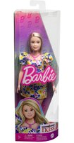Barbie Fashionistas, lalka w niebiesko-żółte kwiaty, Hjt05