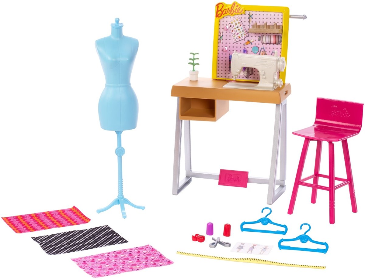 Barbie Kariera, mebelki dla lalek Pracownia Krawiecka, zestaw, FJB25/FXP10