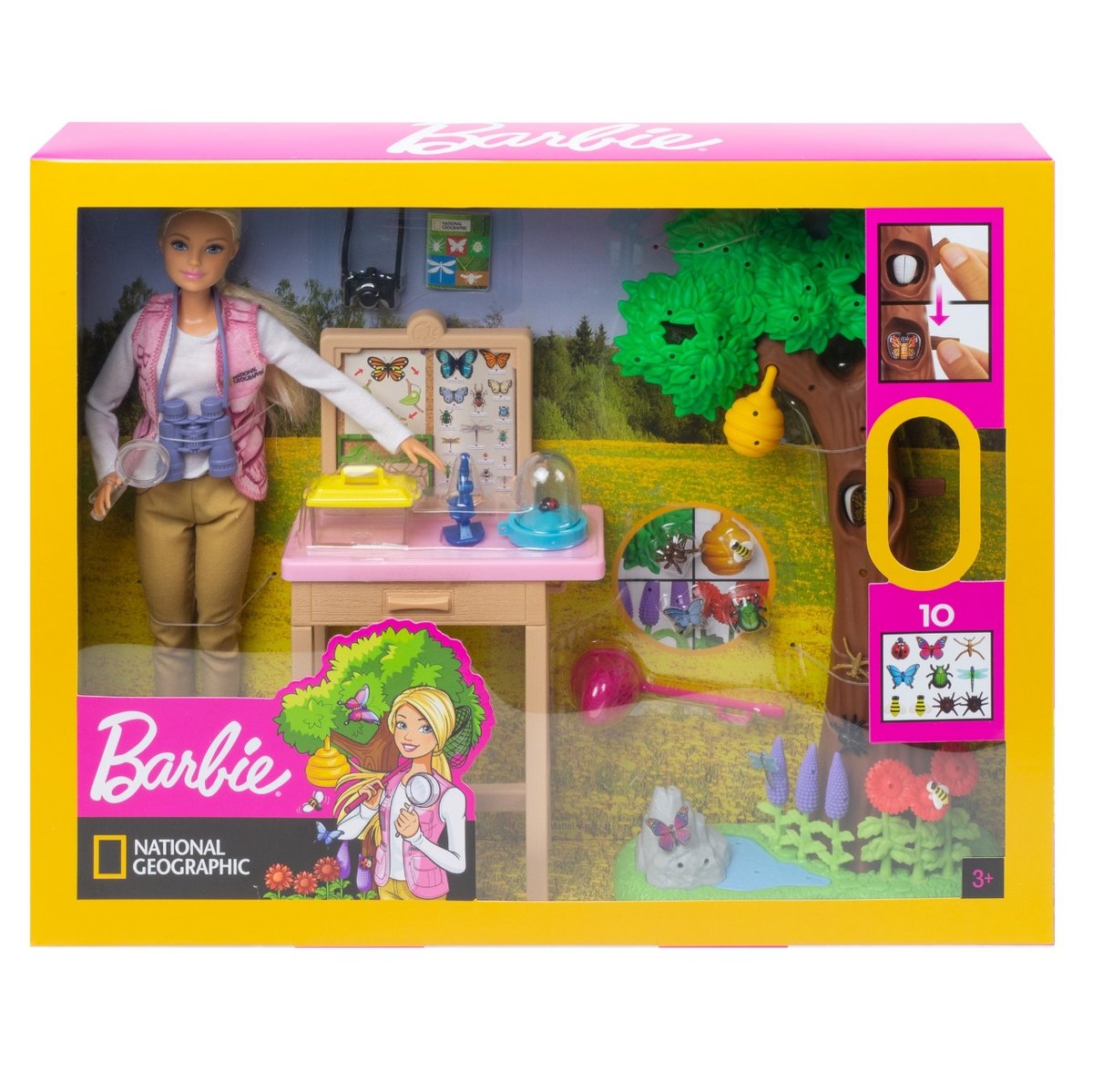 Barbie, lalka Badaczka owadów, zestaw
