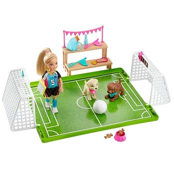 Barbie, lalka Chelsea Boisko do piłki nożnej, zestaw - Barbie