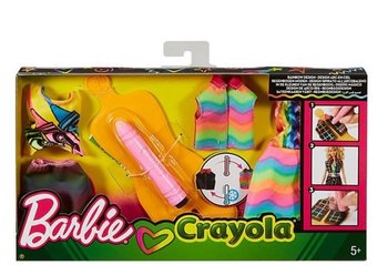 Barbie, lalka Rainbow Design, zestaw, FHW86 - Crayola