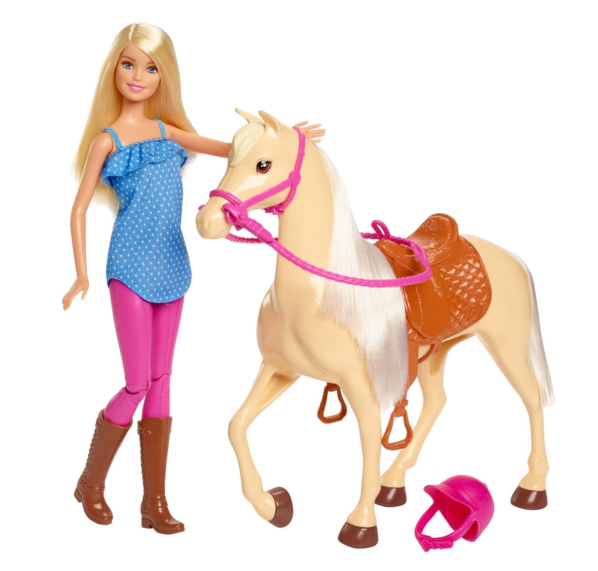 Barbie, lalka z koniem, zestaw, FXH13