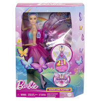 Barbie, Motylek baletnica 2w1, Lalka magiczna przemiana 3+ HXJ10