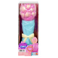 Barbie Petal Pop Kwiatowa niespodzianka Różowy tulipan, Lalka i akcesoria, dla dzieci 3+ JMF57