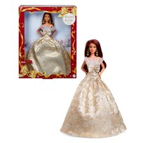 Barbie Signature 2025 Holiday Dark Brown Hair Fashion Doll Nosząca Srebrno