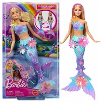 Barbie Syrenka Rozkwitające kwiaty, Lalka blondynka z funkcją, dla dzieci 3+ JDM72