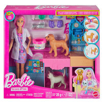 Barbie U weterynarza Gips dla zwierzaczków, Lalka, 2 figurki i akcesoria, dla dzieci 4+ JFX93