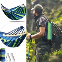 Bardzo mocny 2-osobowy hamak xxxl 220 kg pokrowiec linki na ogród taras