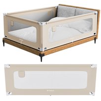 Barierka do łóżka Tulano Cover 40 Beige, możliwość obniżenia barierki, zaokrąglone narożniki, praktyczna kieszonka, 200x70cm, beżowa