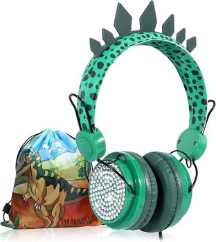 Barnhörlurar pojke, kabel z mikrofonem, zielony YIY SMCS.9.27 - other