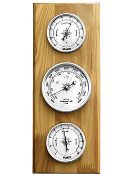 Barometr higrometr termometr analogowy drewniany JVD BA233.68 13x32 cm - JVD