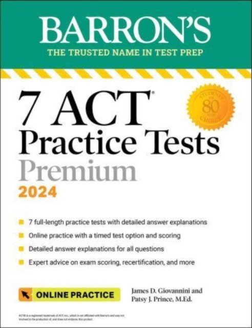 Barron's ACT Prep, 7 ACT Practice Tests, Sixth Edition + Online ...