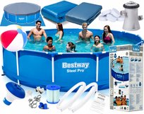 BASEN 366X76 STELAŻOWY Ogrodowy Pompa Chlor Pokrywa Mata filtr ZESTAW