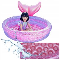 Basen Dla Dzieci Brodzik Miękkie Dno Suchy Basen Syrenka Rozowy 90cm