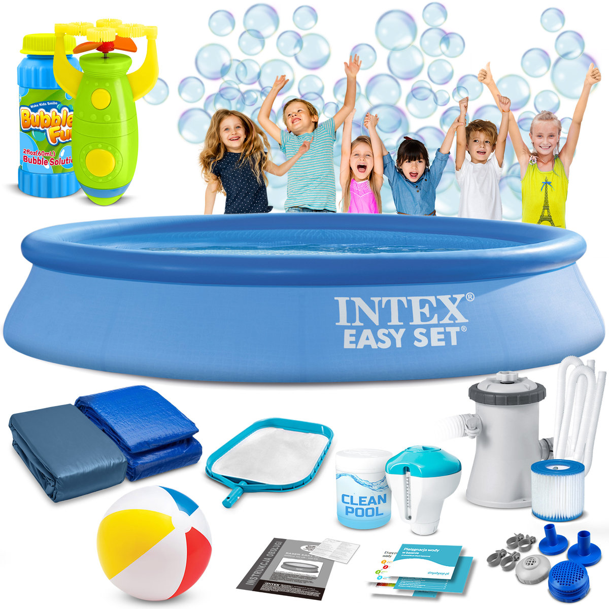 Basen ogrodowy rozporowy 305x61 cm Intex 28118 16w1 zestaw - Intex ...