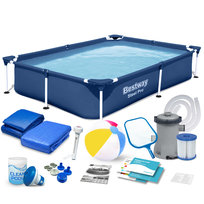 Basen Ogrodowy Stelażowy 221X150X43 Cm Bestway Zestaw 16W1