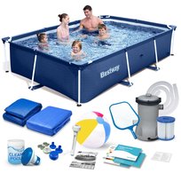 Basen ogrodowy stelażowy 259x170x61cm zestaw 16w1 Bestway 56403N