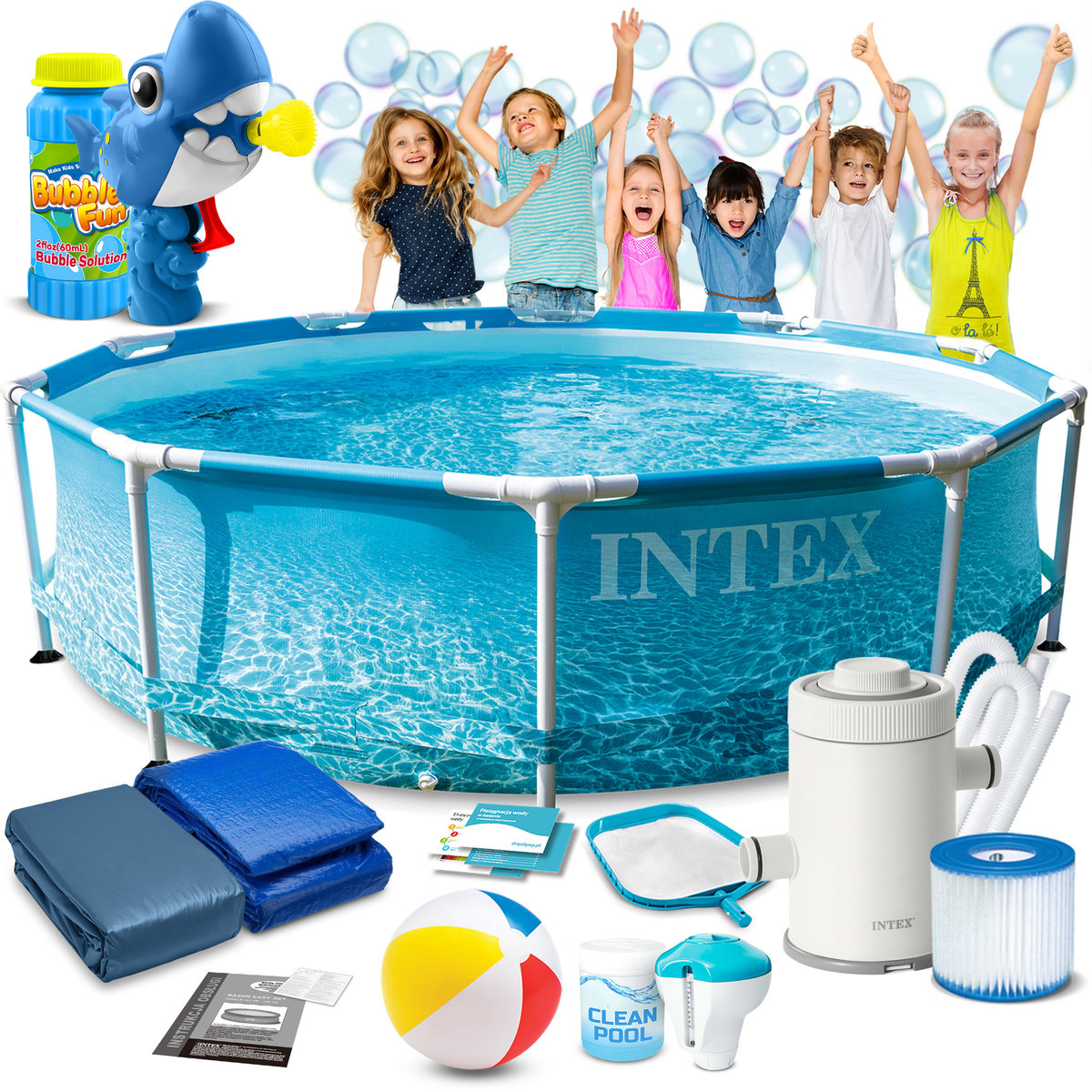 Basen ogrodowy stelażowy 305x76 cm Intex 28208 16w1 zestaw - Intex ...