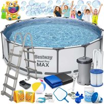 Basen ogrodowy stelażowy 427 x 122 cm 19w1 Bestway 5612X maszynka do baniek GRATIS Bestway