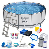 Basen ogrodowy, stelażowy, Bestway 5618W, 396x122cm, zestaw 18w1 