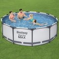 Basen ogrodowy, stelażowy, Bestway STEEL PRO MAX 56418, zestaw 4w1, z filtrem i drabinką, 366x100 cm&nbsp;-&nbsp;Bestway