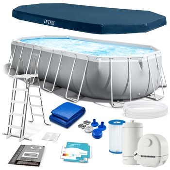 Basen ogrodowy, stelażowy, Intex, zestaw, 610x305x122 cm - Intex