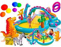 BASEN PLAC ZABAW WODNY DZIECI ZJEŻDŻALNIA + DODATKI DUŻY OGRODOWY FONTANNA