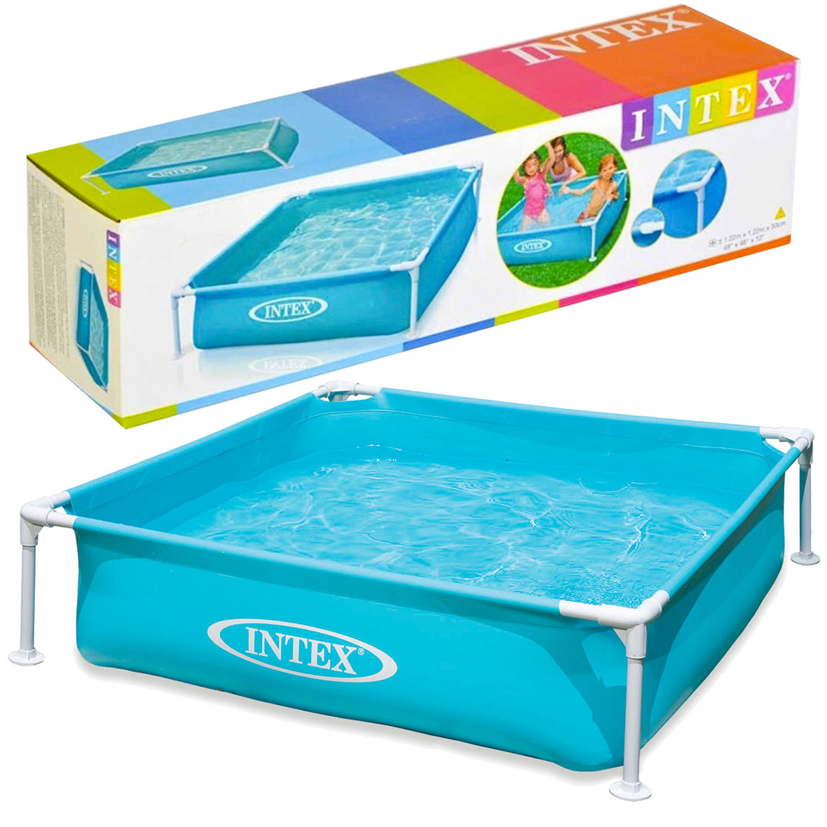 Basen stelażowy dla dzieci 122x122x30 cm, brodzik ogrodowy 342l, INTEX 57173