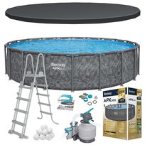 Basen stelażowy ogrodowy Bestway całoroczny 610x132 cm APX zestaw 11w1