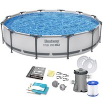 Basen stelażowy ogrodowy Bestway okrągły rodzinny 366x76 cm zestaw 9w1