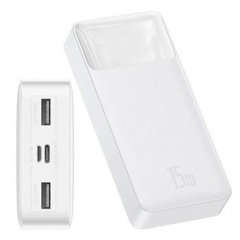 Baseus Bipow Power Bank 20000Mah 2X Usb / Usb Typ C / Micro Usb 15W Biały (Ppdml-J02) - Baseus