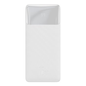 Baseus Bipow powerbank z wyświetlaczem 10000mAh 15W biały (Overseas Edition) + kabel USB-A - Micro USB - Baseus