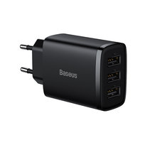 Baseus Compact Ładowarka sieciowa zasilacz 3x USB-A 17W