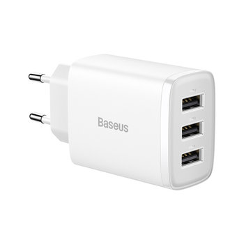 Baseus Compact Ładowarka sieciowa zasilacz 3x USB-A 17W - Baseus