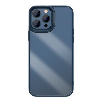 Baseus Crystal Phone Case pancerne etui do iPhone 13 Pro Max z żelową ramką niebieski (ARJT000803) - Baseus
