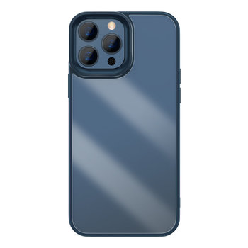 Baseus Crystal Phone Case pancerne etui do iPhone 13 Pro z żelową ramką niebieski (ARJT000703) - Baseus
