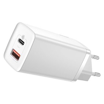 Baseus GaN2 Lite szybka ładowarka sieciowa 65W USB / USB Typ C Quick Charge 3.0 Power Delivery (azotek galu) biały (CCGAN2L-B02) - Baseus