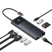 Baseus Hub 10W1 Metal Gleam Series Usb-C Do Usb-C Pd / Usb-C / 3X Usb-A / 2X Hdmi / Rj-45 / Sd / Tf Baseus