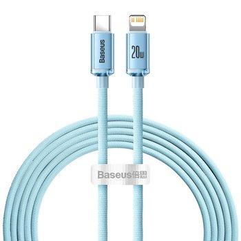 Baseus, Kabel Crystal Shine USB-C - Lightning 2,0 m 20W jasno-niebieski - Baseus