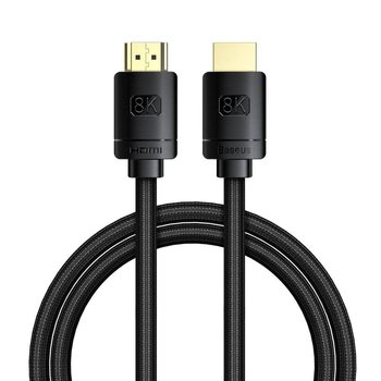 Baseus kabel HDMI 2.1 8K 60 Hz 48 Gbps / 4K 120 Hz / 2K 144 Hz 3D eARC QMS Dynamic HDR VRR ALLM 1 m czarny (CAKGQ-J01) - Baseus