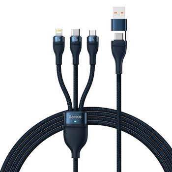 Baseus Kabel Usb Typ C / Usb Typ A - Usb Typ C / Lightning / Micro Usb 100 W 1,2 M Niebieski - Baseus