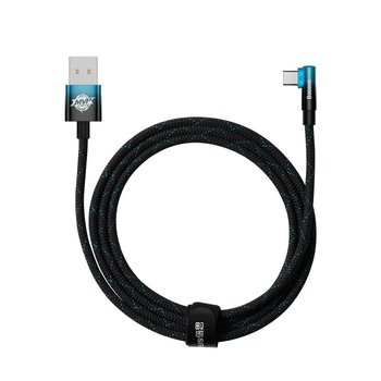 Baseus Mvp 2 Elbow Kątowy Kabel Przewód Z Bocznym Wtykiem Usb / Usb Typ C 2M 100W 5A Niebieski - Baseus