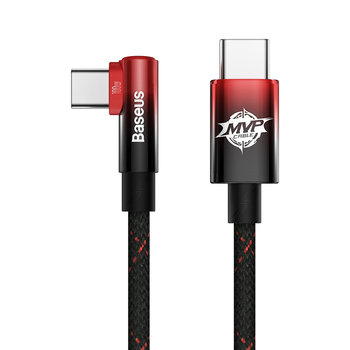 Baseus Mvp Elbow Kątowy Kabel Przewód Z Bocznym Wtykiem Usb Typ C / Usb Typ C 2M 100W 5A Czerwony - Baseus