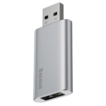 Baseus pamięć przenośna pendrive 32 GB z dodatkowym portem USB do ładowania srebrny (ACUP-B0S) - Srebrny \ 32 - Baseus