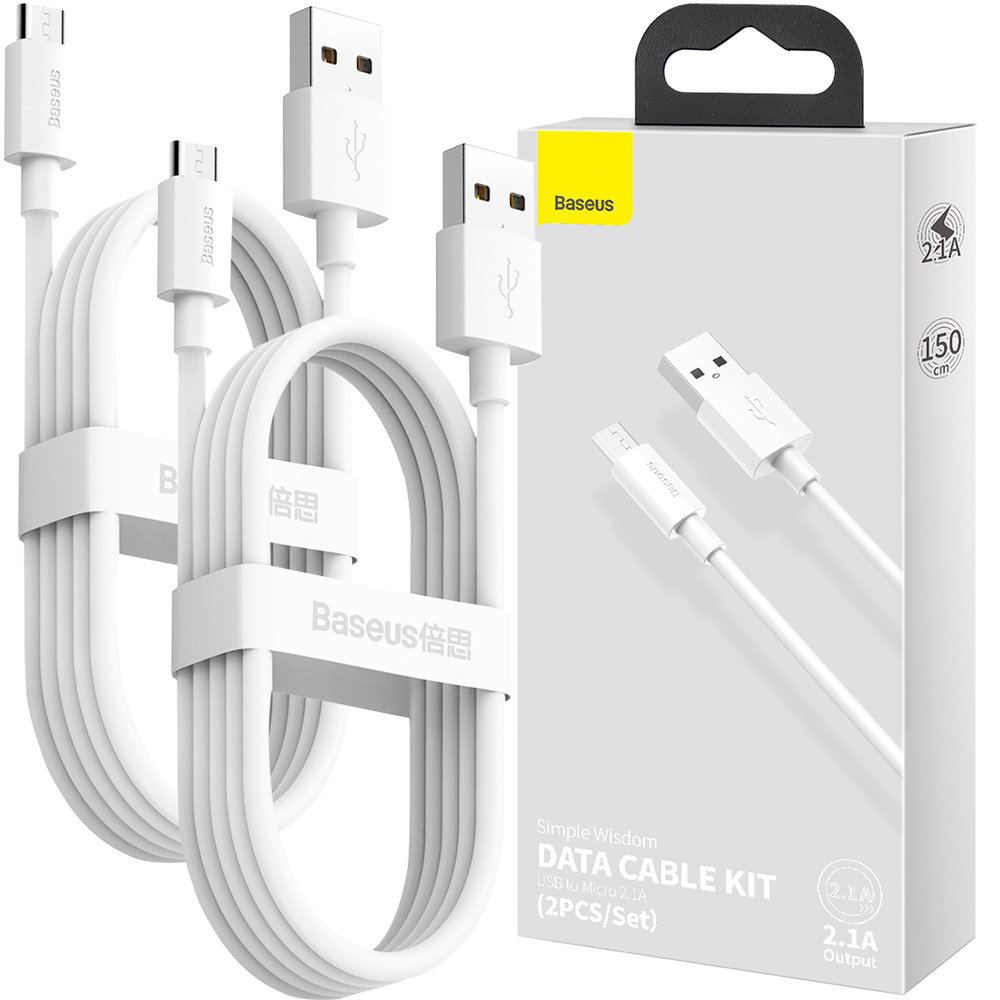 BASEUS Simple Wisdom 2x Kabel Micro-USB 2.1A 150cm-Zdjęcie-0