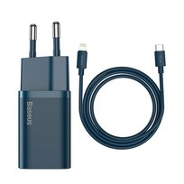 Baseus Super Si Ładowarka sieciowa USB-C + kabel 1m USB-C - Lightning do iPhone Power Delivery 20W